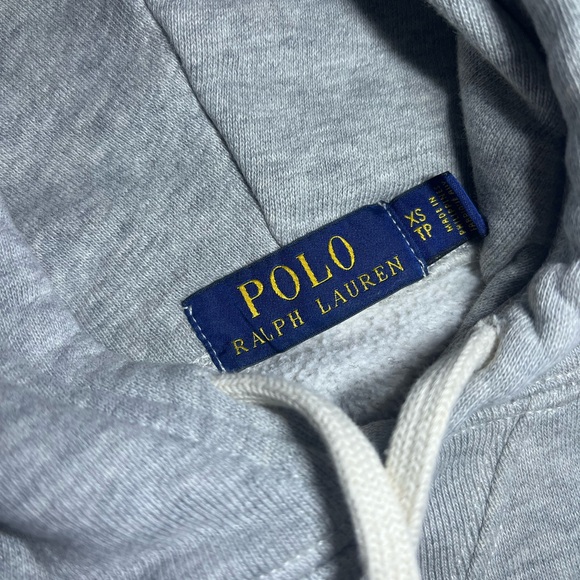 Polo Ralph Lauren Spellout Hoodie Size XS Extra Small Grey - Picture 3 of 4